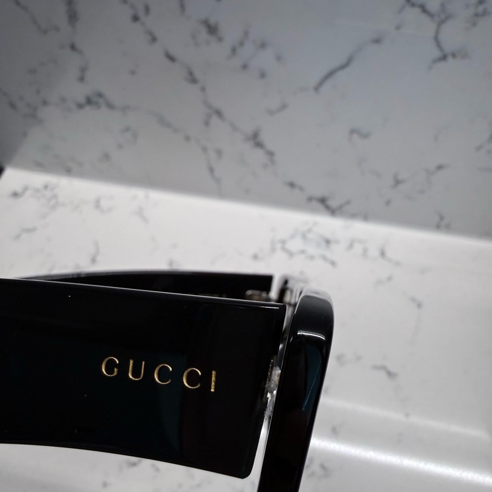 Gucci Dark Rectangular Sunglasses - image 4